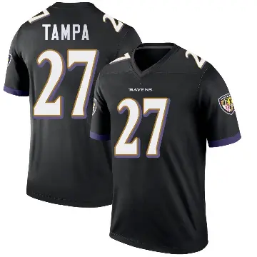 ＃27 Youth T.J. Tampa Black Legend Baltimore Ravens Jersey
