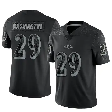 ＃29 Men's Ar'Darius Washington Black Limited Baltimore Ravens Reflective Jersey