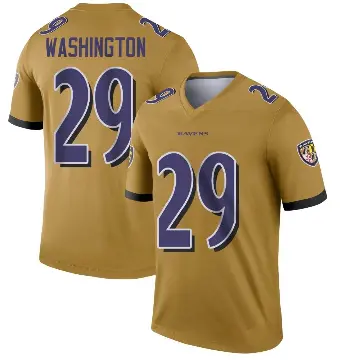 ＃29 Men's Ar'Darius Washington Gold Legend Baltimore Ravens Inverted Jersey