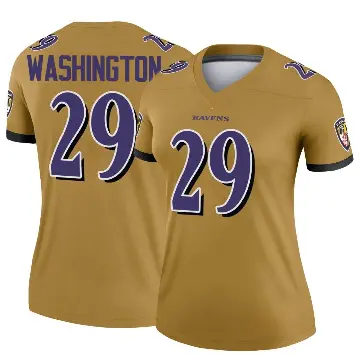 ＃29 Women's Ar'Darius Washington Gold Legend Baltimore Ravens Inverted Jersey