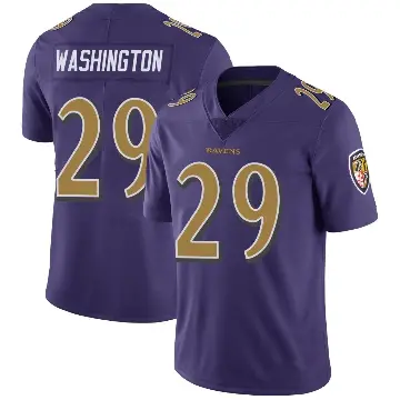 ＃29 Youth Ar'Darius Washington Purple Limited Baltimore Ravens Color Rush Vapor Untouchable Jersey