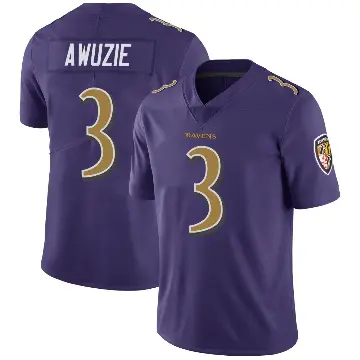＃3 Men's Chidobe Awuzie Purple Limited Baltimore Ravens Color Rush Vapor Untouchable Jersey