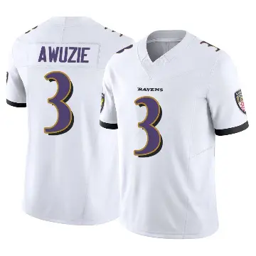 ＃3 Men's Chidobe Awuzie White Limited Baltimore Ravens Vapor F.U.S.E. Jersey