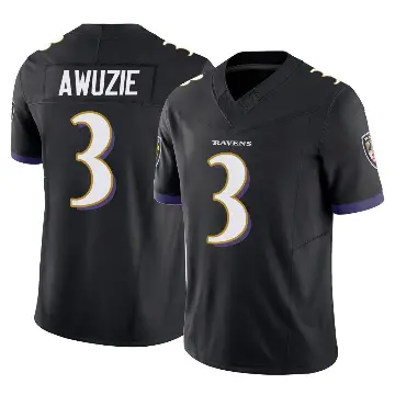 ＃3 Youth Chidobe Awuzie Black Limited Baltimore Ravens Vapor F.U.S.E. Jersey