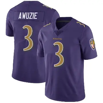 ＃3 Youth Chidobe Awuzie Purple Limited Baltimore Ravens Color Rush Vapor Untouchable Jersey