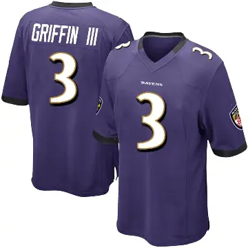 ＃3 Youth Robert Griffin III Purple Game Baltimore Ravens Team Color Jersey