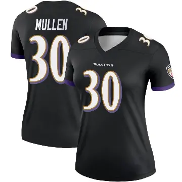 ＃30 Women's Trayvon Mullen Black Legend Baltimore Ravens Jersey