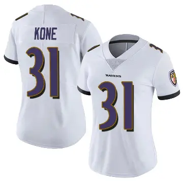 ＃31 Women's Bilhal Kone White Limited Baltimore Ravens Vapor Untouchable Jersey