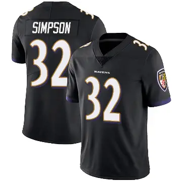 ＃32 Men's Trenton Simpson Black Limited Baltimore Ravens Alternate Vapor Untouchable Jersey