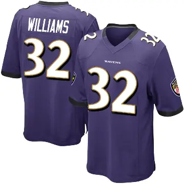 ＃32 Youth Marcus Williams Purple Game Baltimore Ravens Team Color Jersey