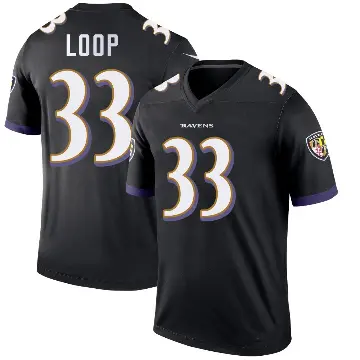 ＃33 Men's Tyler Loop Black Legend Baltimore Ravens Jersey