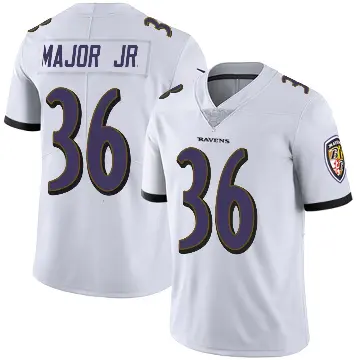 ＃36 Men's Marcus Major Jr. White Limited Baltimore Ravens Vapor Untouchable Jersey
