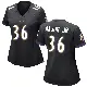 ＃36 Women's Marcus Major Jr. Black Game Baltimore Ravens Jersey