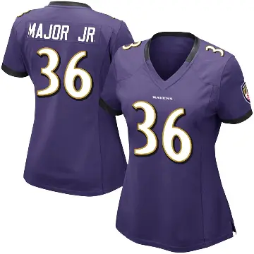 ＃36 Women's Marcus Major Jr. Purple Limited Baltimore Ravens Team Color Vapor Untouchable Jersey