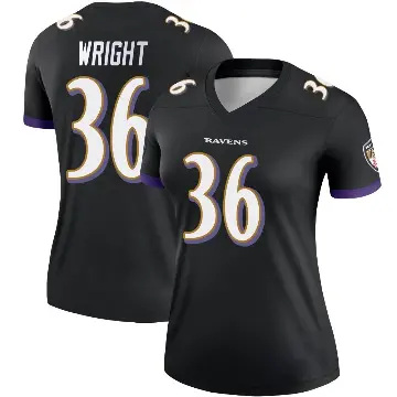 ＃36 Women's Owen Wright Black Legend Baltimore Ravens Jersey