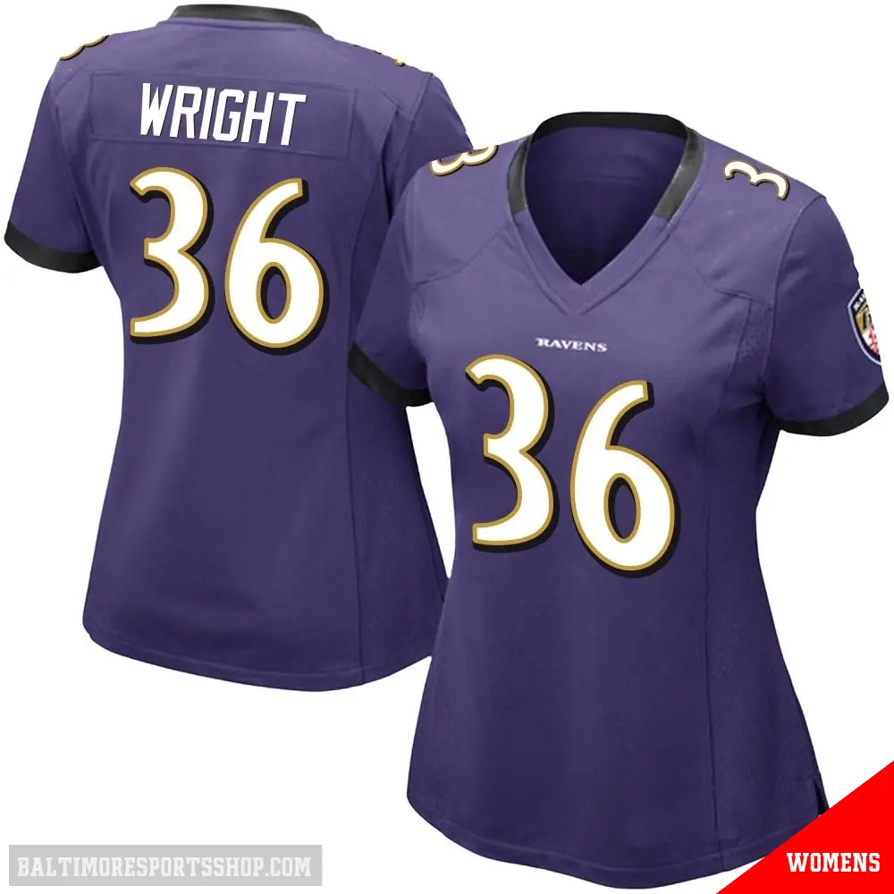 ＃36 Women's Owen Wright Purple Limited Baltimore Ravens Team Color Vapor Untouchable Jersey