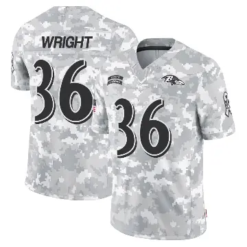 ＃36 Youth Owen Wright Arctic Camo Limited Baltimore Ravens 2024 Salute to Service Jersey
