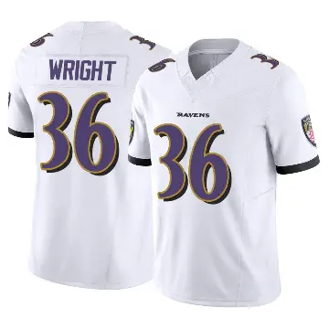 ＃36 Youth Owen Wright White Limited Baltimore Ravens Vapor F.U.S.E. Jersey