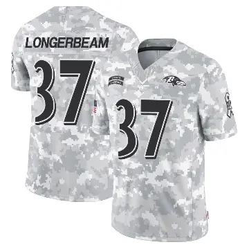 ＃37 Men's Robert Longerbeam Arctic Camo Limited Baltimore Ravens 2024 Salute to Service Jersey