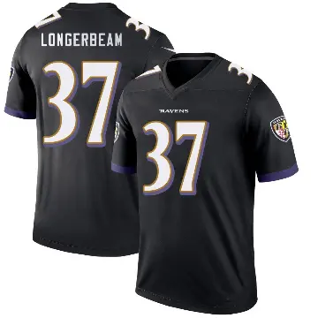 ＃37 Men's Robert Longerbeam Black Legend Baltimore Ravens Jersey
