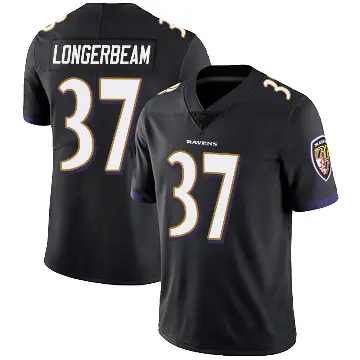 ＃37 Men's Robert Longerbeam Black Limited Baltimore Ravens Alternate Vapor Untouchable Jersey