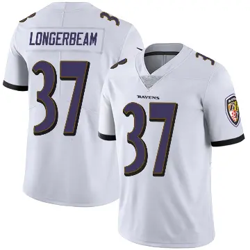 ＃37 Men's Robert Longerbeam White Limited Baltimore Ravens Vapor Untouchable Jersey