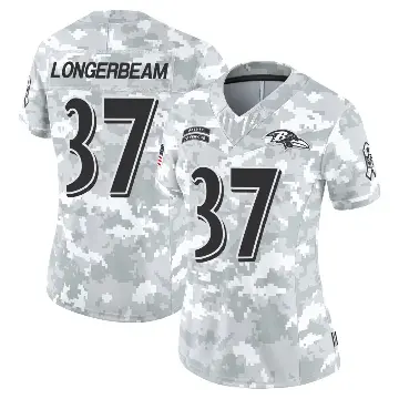＃37 Women's Robert Longerbeam Arctic Camo Limited Baltimore Ravens 2024 Salute to Service Jersey