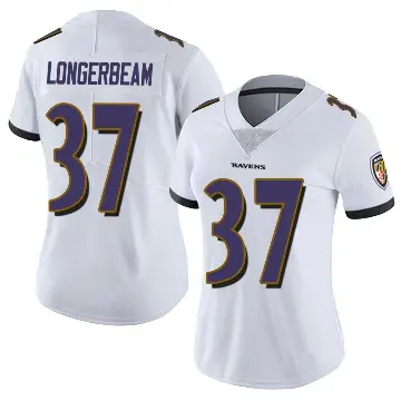 ＃37 Women's Robert Longerbeam White Limited Baltimore Ravens Vapor Untouchable Jersey