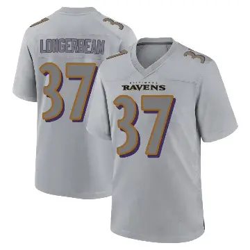 ＃37 Youth Robert Longerbeam Gray Game Baltimore Ravens Atmosphere Fashion Jersey