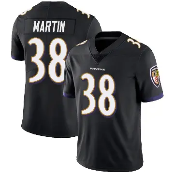 ＃38 Men's Keyon Martin Black Limited Baltimore Ravens Alternate Vapor Untouchable Jersey