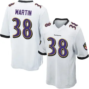 ＃38 Men's Keyon Martin White Game Baltimore Ravens Jersey