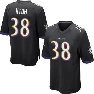 ＃38 Men's Sone Ntoh Black Game Baltimore Ravens Jersey