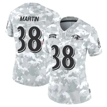 ＃38 Women's Keyon Martin Arctic Camo Limited Baltimore Ravens 2024 Salute to Service Jersey