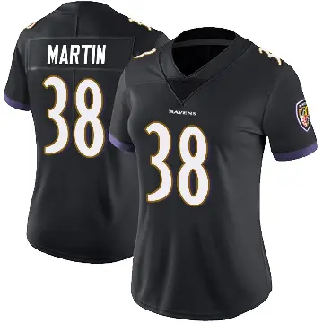 ＃38 Women's Keyon Martin Black Limited Baltimore Ravens Alternate Vapor Untouchable Jersey