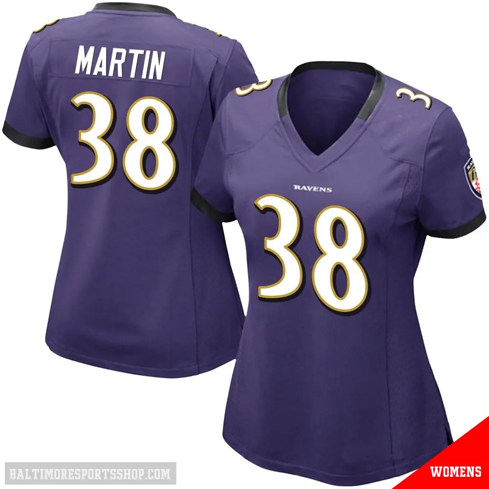 ＃38 Women's Keyon Martin Purple Limited Baltimore Ravens Team Color Vapor Untouchable Jersey