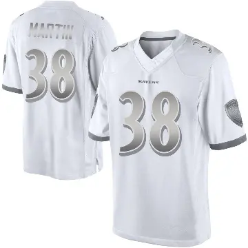 ＃38 Youth Keyon Martin White Limited Baltimore Ravens Platinum Jersey