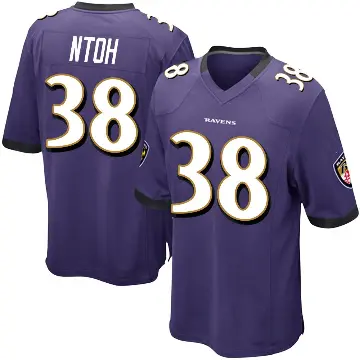 ＃38 Youth Sone Ntoh Purple Game Baltimore Ravens Team Color Jersey
