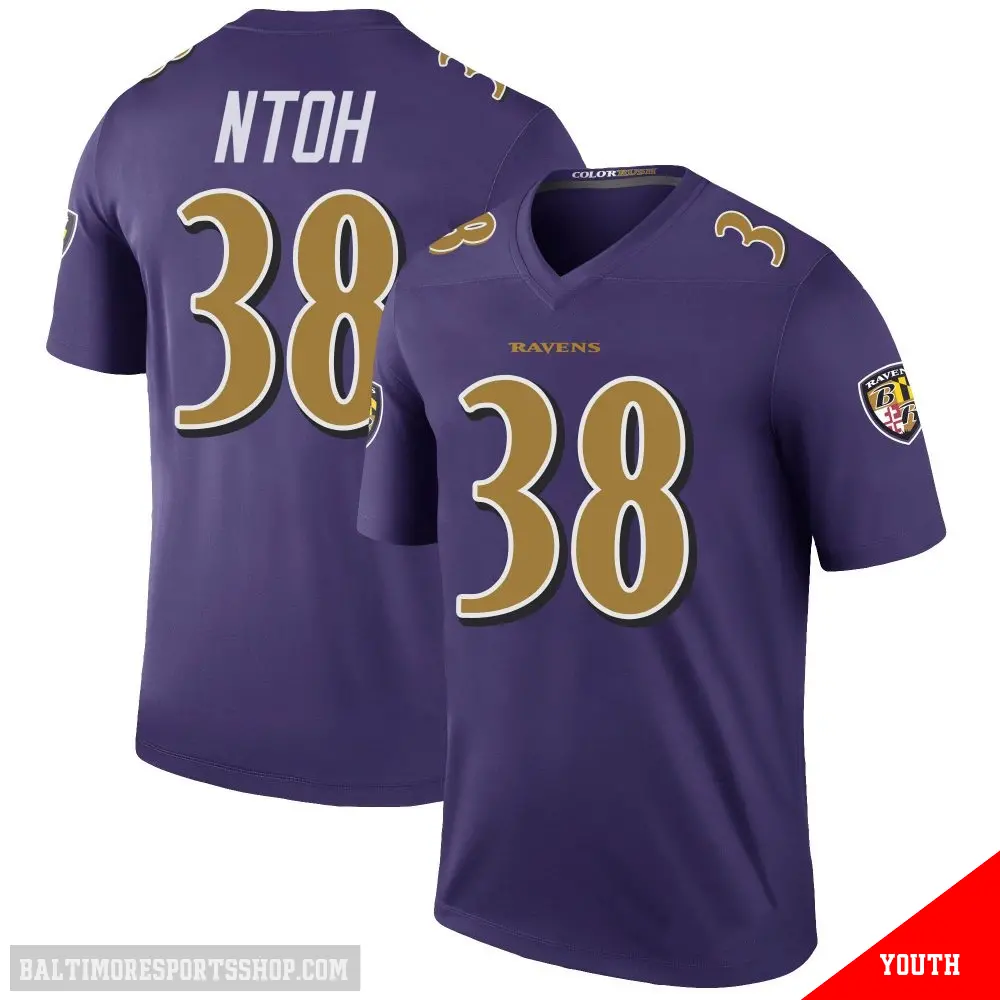 ＃38 Youth Sone Ntoh Purple Legend Baltimore Ravens Color Rush Jersey
