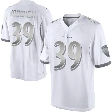 ＃39 Men's Danny Woodhead White Limited Baltimore Ravens Platinum Jersey