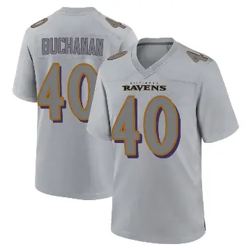 ＃40 Men's Teddye Buchanan Gray Game Baltimore Ravens Atmosphere Fashion Jersey