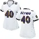 ＃40 Women's Teddye Buchanan White Game Baltimore Ravens Jersey