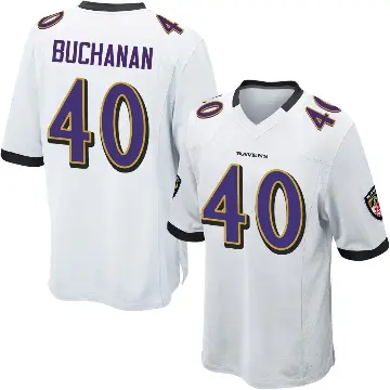 ＃40 Youth Teddye Buchanan White Game Baltimore Ravens Jersey