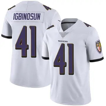 ＃41 Men's Desmond Igbinosun White Limited Baltimore Ravens Vapor Untouchable Jersey