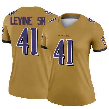 ＃41 Women's Anthony Levine Sr. Gold Legend Baltimore Ravens Inverted Jersey