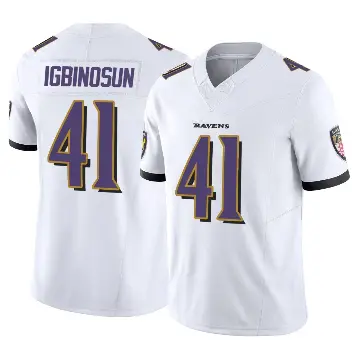 ＃41 Youth Desmond Igbinosun White Limited Baltimore Ravens Vapor F.U.S.E. Jersey
