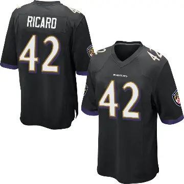 ＃42 Men's Patrick Ricard Black Game Baltimore Ravens Jersey
