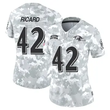 ＃42 Women's Patrick Ricard Arctic Camo Limited Baltimore Ravens 2024 Salute to Service Jersey