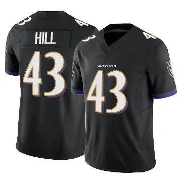 ＃43 Men's Justice Hill Black Limited Baltimore Ravens Vapor F.U.S.E. Jersey