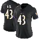 ＃43 Women's Justice Hill Black Limited Baltimore Ravens Alternate Vapor Untouchable Jersey