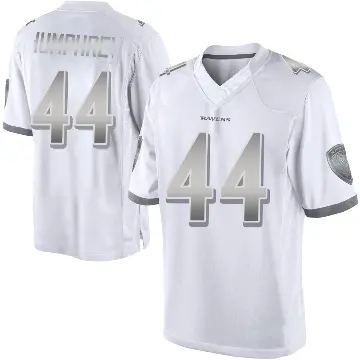 ＃44 Youth Marlon Humphrey White Limited Baltimore Ravens Platinum Jersey